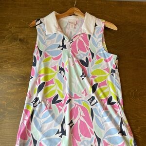 Colorful Sleeveless Collared Top